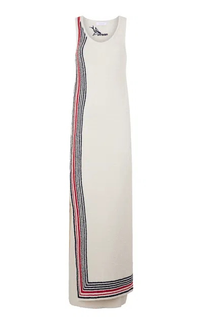 Rabanne Knit Cotton-blend Maxi Dress In White