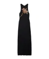 Rabanne Embellished Ribbed Stretch-cotton Midi Dress In Black