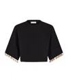 Rabanne Knitted Cropped T-shirt In Black