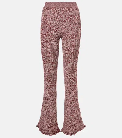 Rabanne Knitted Culottes In Burgundy