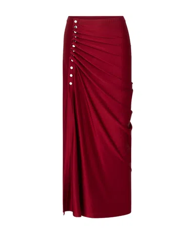 RABANNE PACO RABANNE JERSEY GATHERED MAXI SKIRT