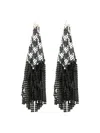 Rabanne Beaded Geometric Dangle Earrings In Silver