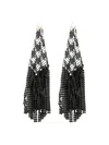 Rabanne Beaded Geometric Dangle Earrings In Silver
