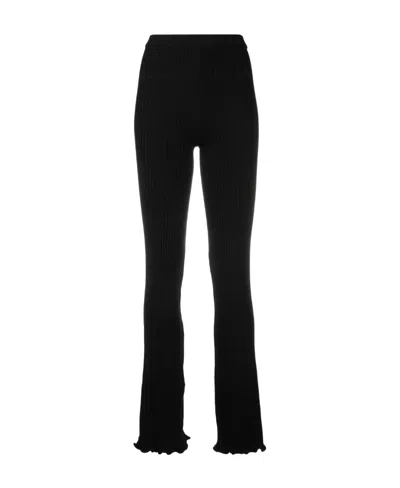 Rabanne Knitted Flared Trousers In Black
