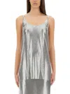 Rabanne Metallic Mesh Tank Top With Side Slits In Silver