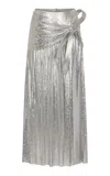 Rabanne Knot-detiled Metallic Maxi Skirt In Silver