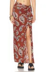 Rabanne Paisley-print Stretch-jersey Maxi Skirt In Paisley Terracotta