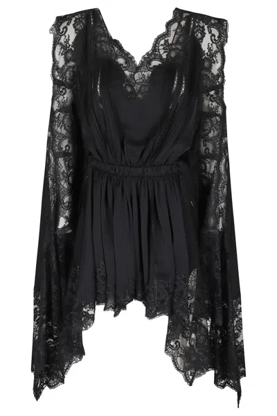 Rabanne Black Lace & Satin Minidress