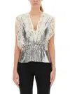 Rabanne Lace Sequin-embellished Sleeveless Top In Silver