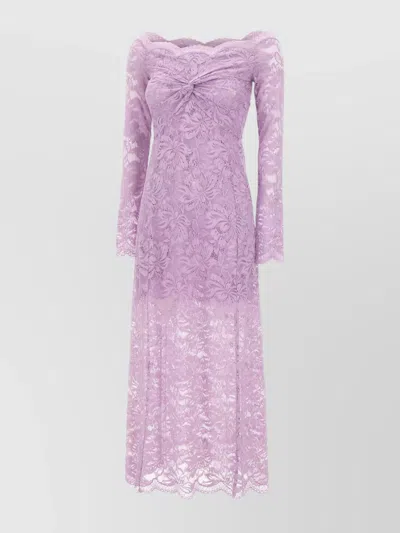 RABANNE LACE BOAT NECKLINE ANKLE LENGTH DRESS