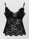 Rabanne Lace Camisole Scalloped Hem In Black