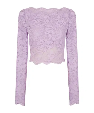 RABANNE PACO RABANNE LACE LAVENDER CROP TOP