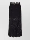 Rabanne Lace Cropped Midi Skirt In Black