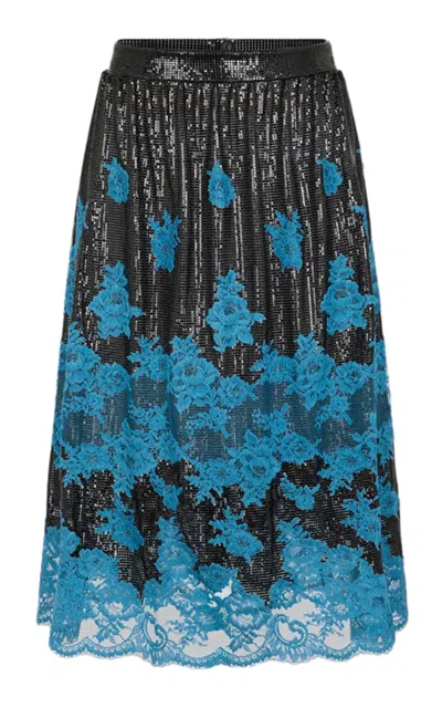 Rabanne Lace-detailed Midi Skirt In Black