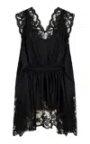 Rabanne Lace-detailed Mini Dress In Black
