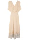 Rabanne Lace Inlay Sleeveless V-neck Midi Dress