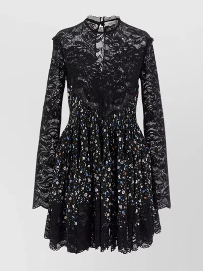 RABANNE LACE FLORAL DRESS KEYHOLE BACK