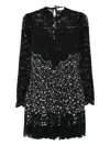 Rabanne Lace Floral Dress Keyhole Back In Black