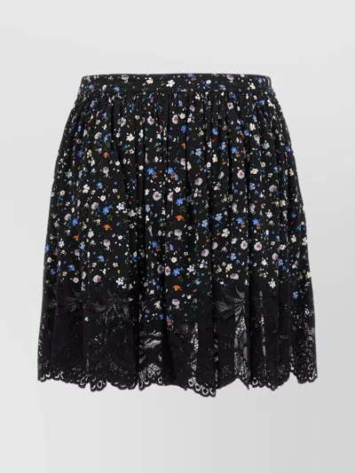 RABANNE LACE FLORAL SKIRT ELASTIC WAISTBAND