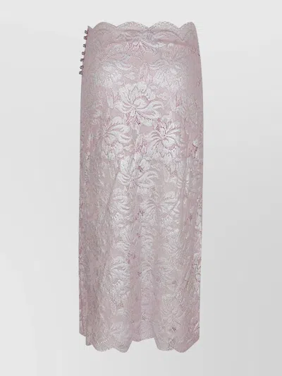 RABANNE LACE FLORAL SKIRT SCALLOP HEM
