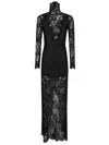 Rabanne Florales Maxikleid Mit Spitzenapplikation In Black