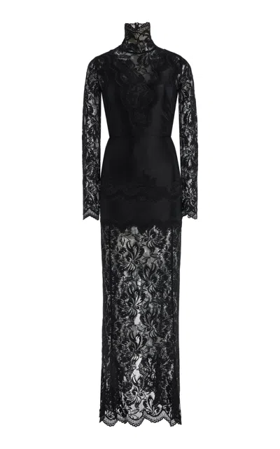 Rabanne Lace Jersey Maxi Dress