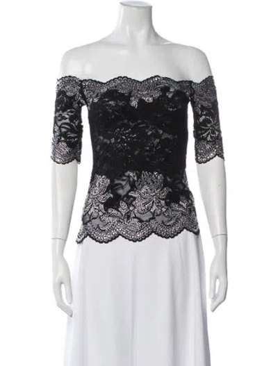 Pre-owned Rabanne Lace Lace Pattern Top W/ Tags In Black