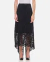 Rabanne Split-hem Lace Midi Skirt In Black