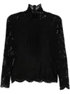 Rabanne Panelled Lace And Satin Top In Black