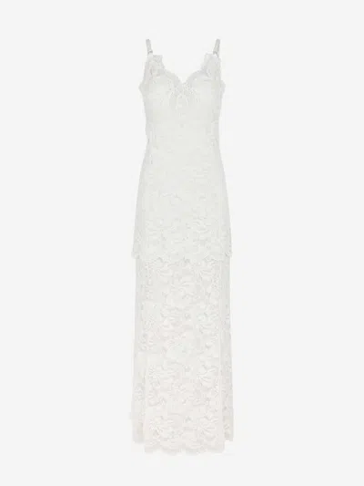 Rabanne Lace Maxi Dress In Neutrals