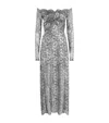 Rabanne Long Lace Dress In Gray