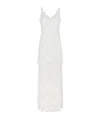 Rabanne Ivory White Long Dress With Lace-effect In White