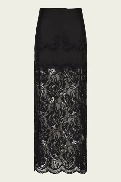 RABANNE LACE MAXI SKIRT IN BLACK