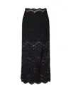 Rabanne Lace Cropped Midi Skirt In Black