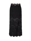 Rabanne Lace Cropped Midi Skirt In Black