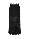 Rabanne Lace Cropped Midi Skirt In Black
