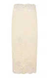 Rabanne Lace Midi Skirt In Ivory