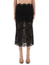 Rabanne Lace Cropped Midi Skirt In Multi