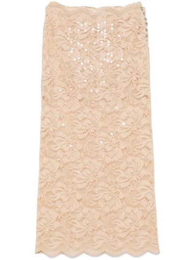 RABANNE LACE MIDI SKIRT