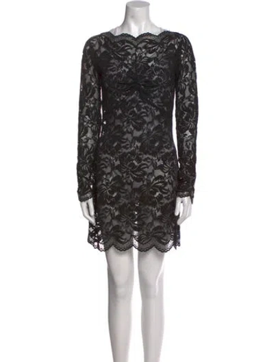 Pre-owned Rabanne Lace Mini Dress In Black