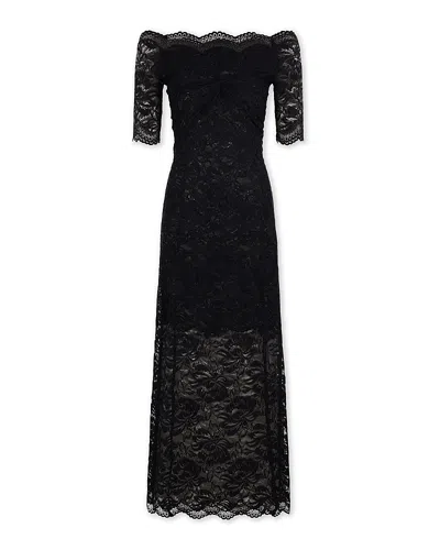 Rabanne Off-the-shoulder Lace Maxi Dress In Black