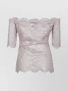 Rabanne Off-the-shoulder Lace Top With Floral Patterns