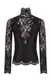 Rabanne Lace-paneled Satin Top In Black