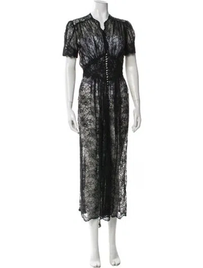 Pre-owned Rabanne Lace Pattern Long Dress In Multi
