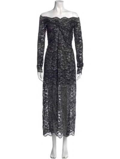 Pre-owned Rabanne Lace Pattern Long Dress In Multi