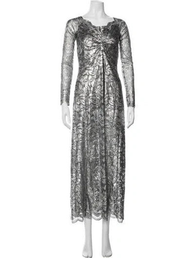 Pre-owned Rabanne Lace Pattern Long Dress In Multicolor
