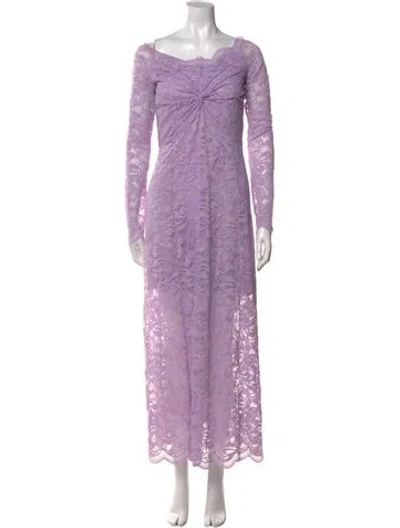 Pre-owned Rabanne Lace Pattern Long Dress In Purple