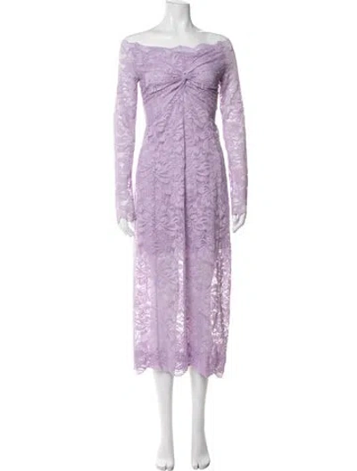 Pre-owned Rabanne Lace Pattern Midi Length Dress In Purple