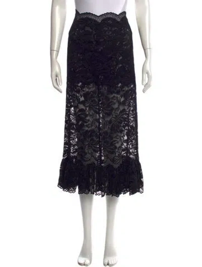 Pre-owned Rabanne Lace Pattern Midi Length Skirt In Black