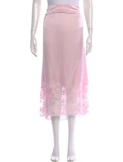 Pre-owned Rabanne Lace Pattern Midi Length Skirt In Pink